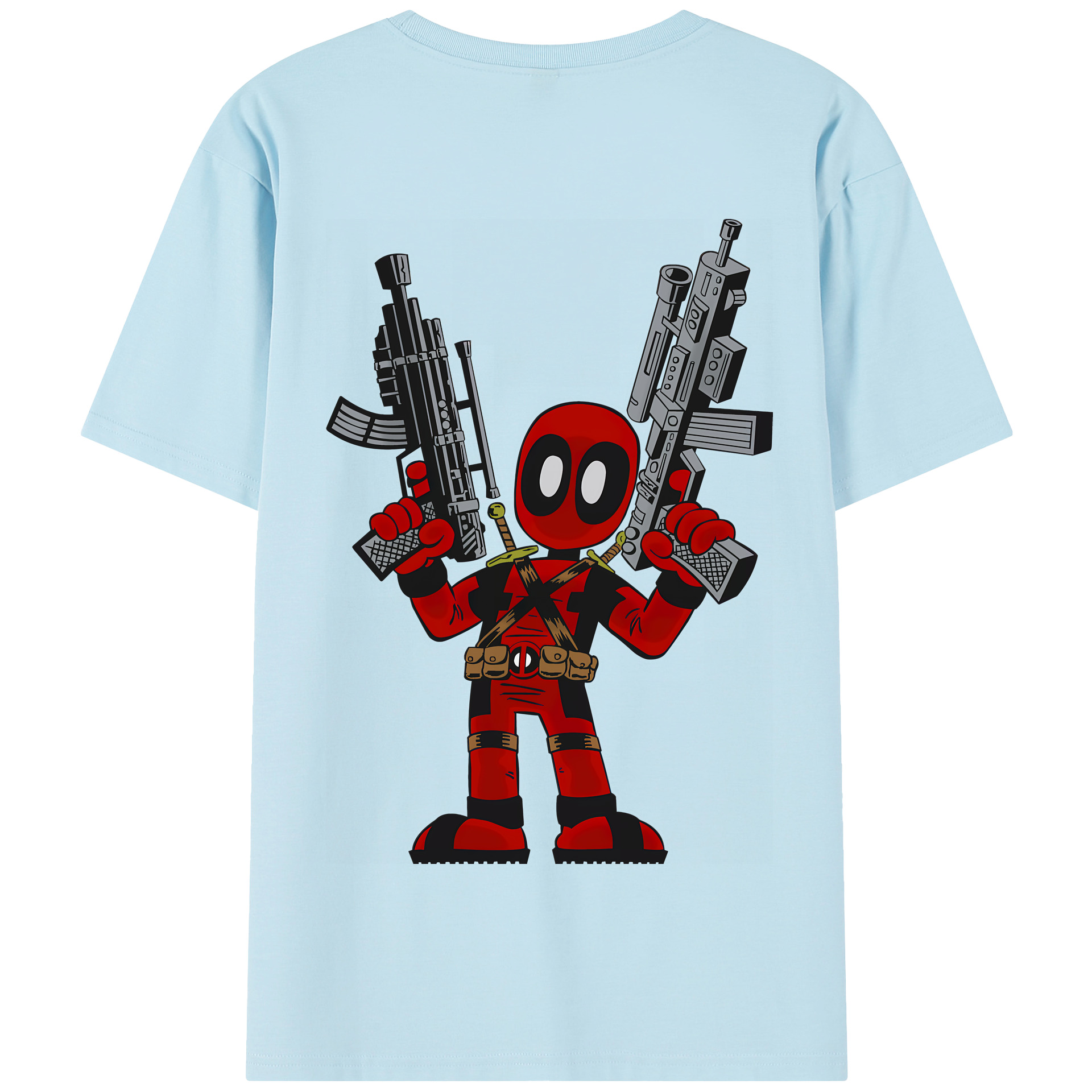 （画像用） Deadpool デッドプール 綿100％半袖Tシャツ（背面プリント）